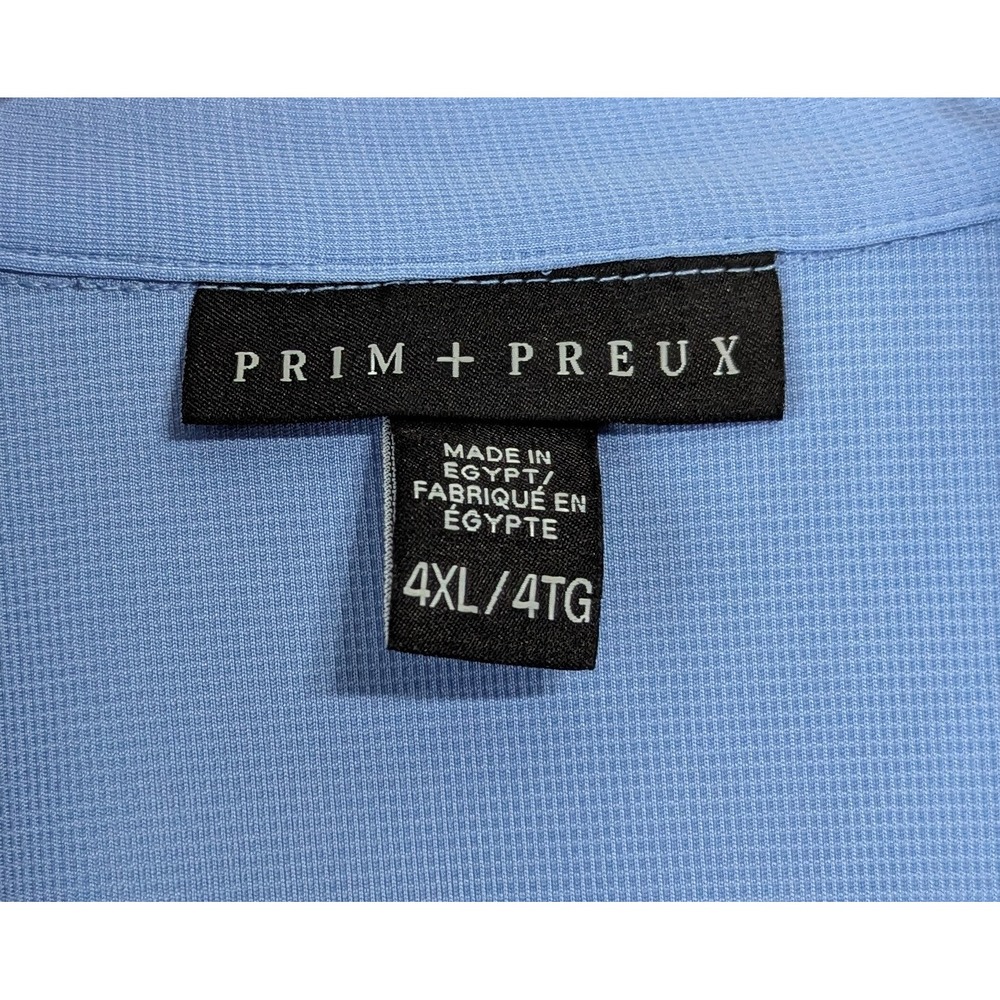 Prim + Preux Men's Moisture Wicking Golf Polo 4XL New With Tags Lt Blue - Picture 6 of 6